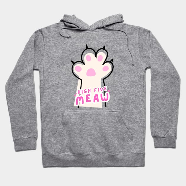 High five meaw Hoodie by WritingLuv